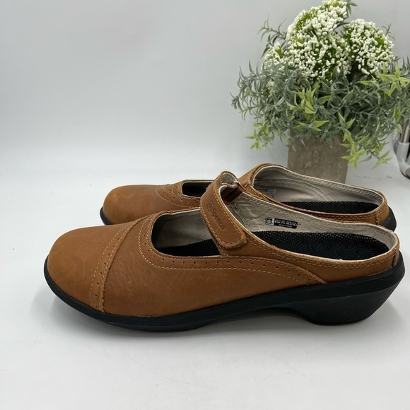 Spenco Women's 10 Brown Leather Rachel Orthotic Support Clogs Hook & Loop Strap - Picture 4 of 16